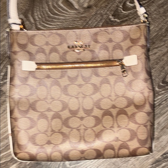 Coach Signature Brown and Cream Crossbody Bag - Picture 2 of 5